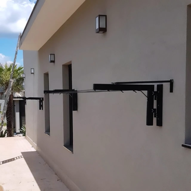 Varal de muro dobrável e removível